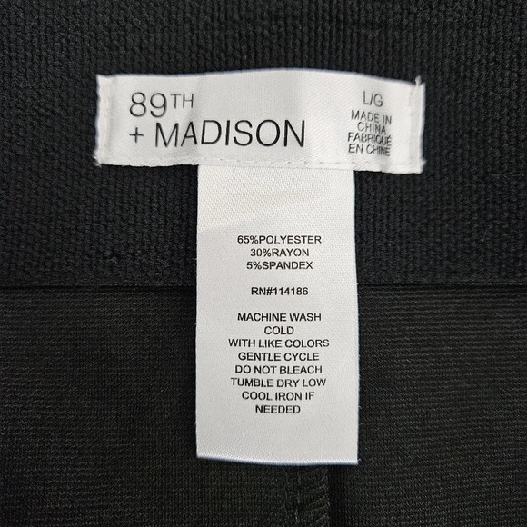 89th Madison Straight Pencil Skirt Black Gray Leopard Pull On Stretch Waist - Picture 3 of 3